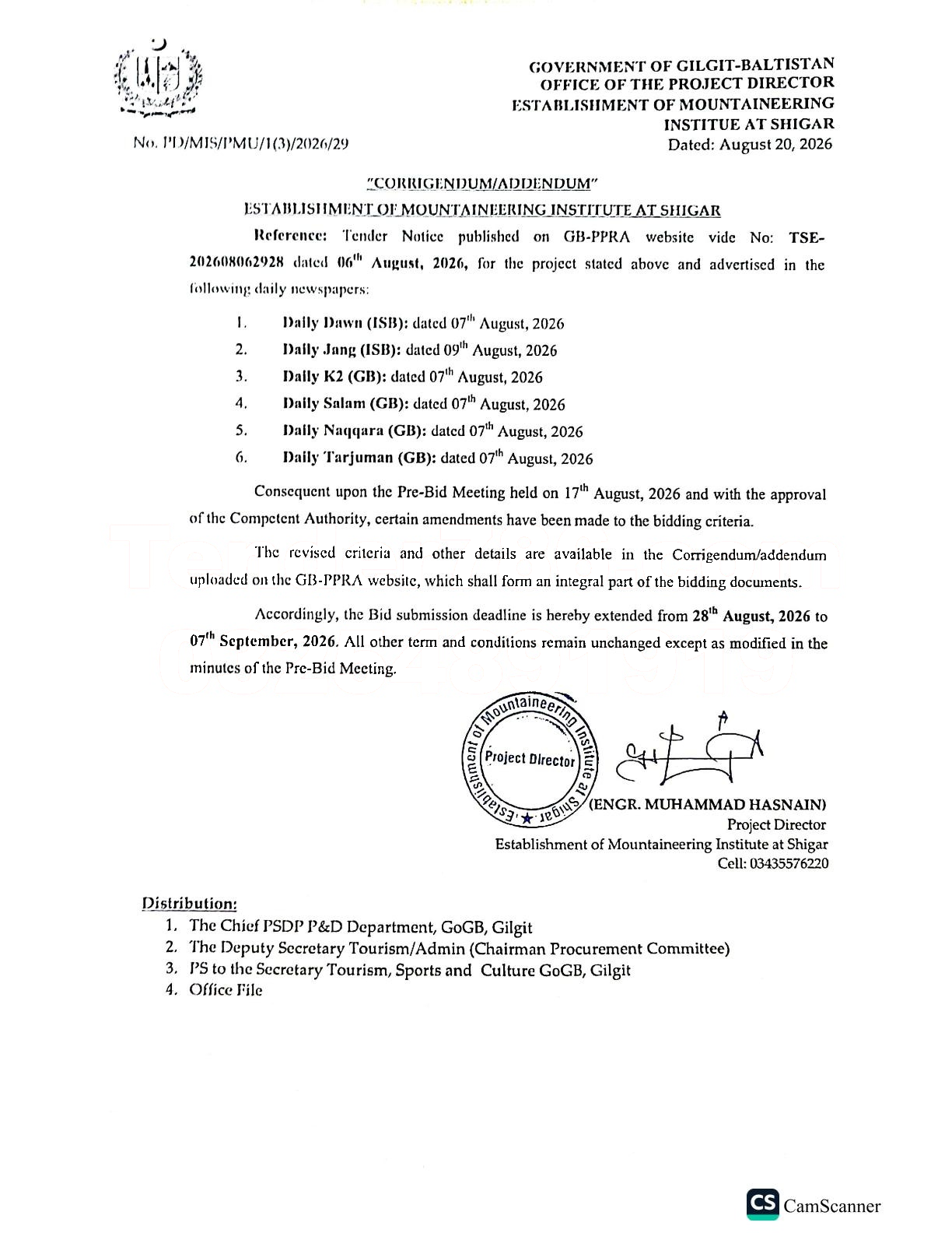 Tender Document