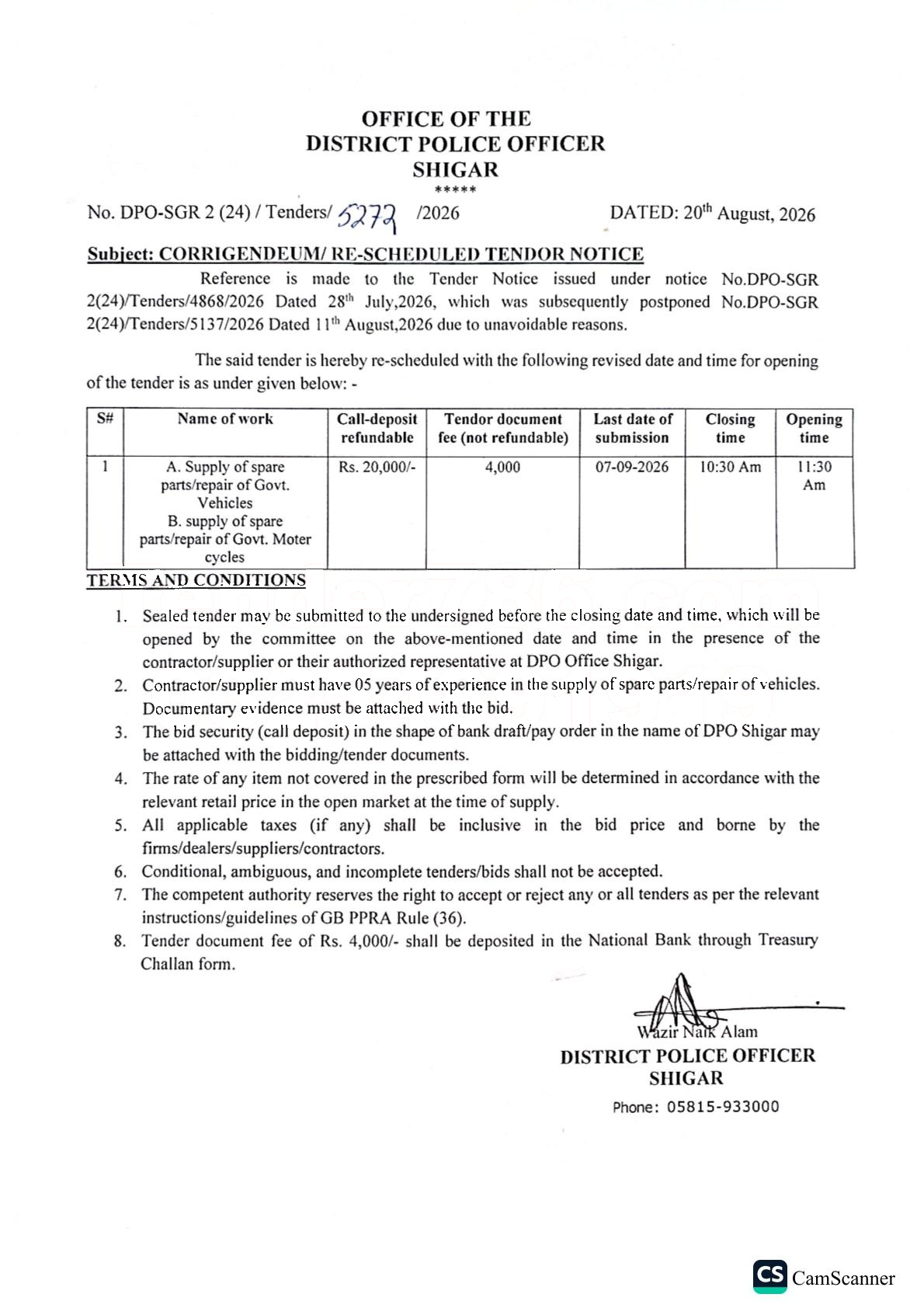 Tender Document
