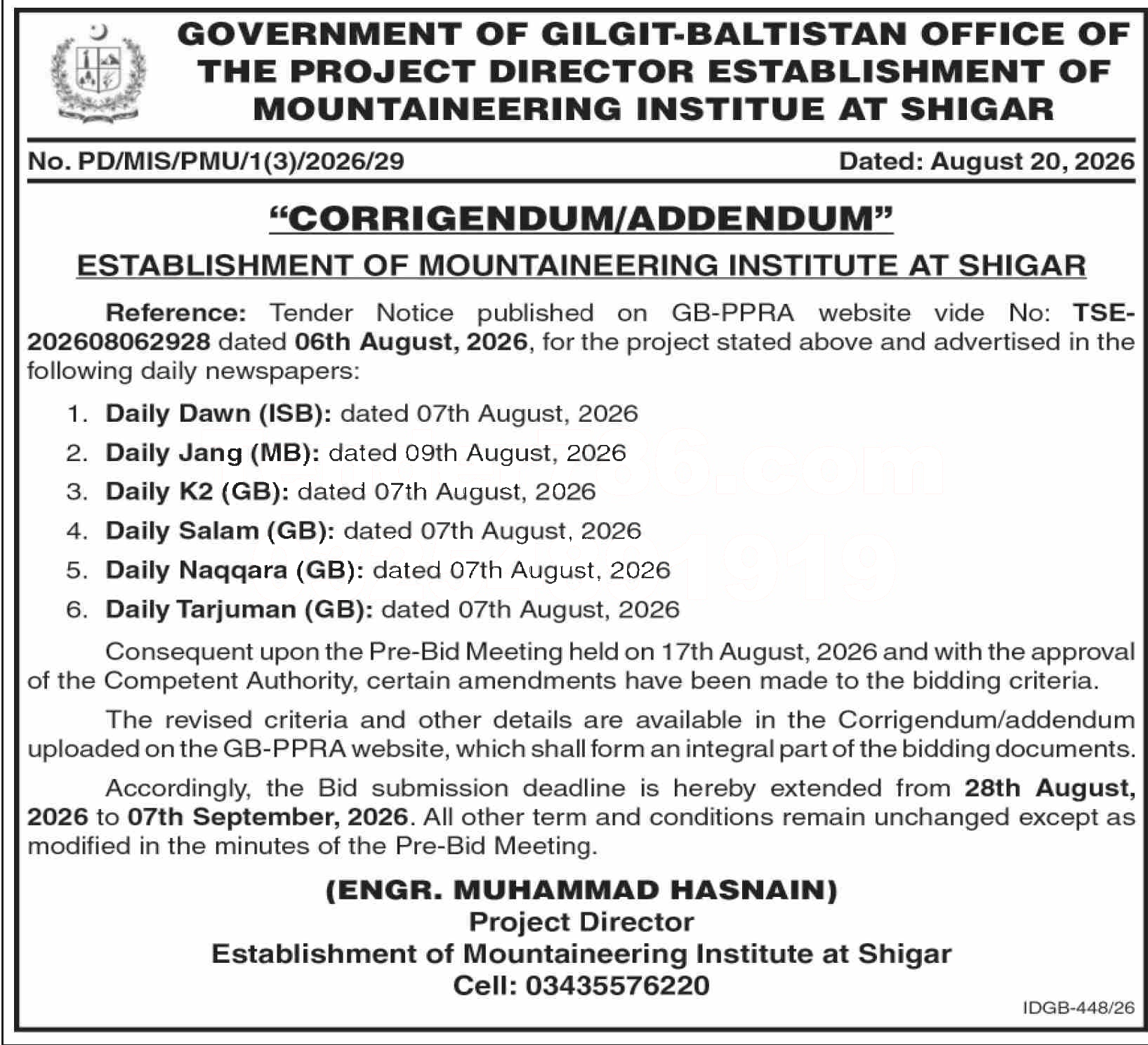 Tender Document