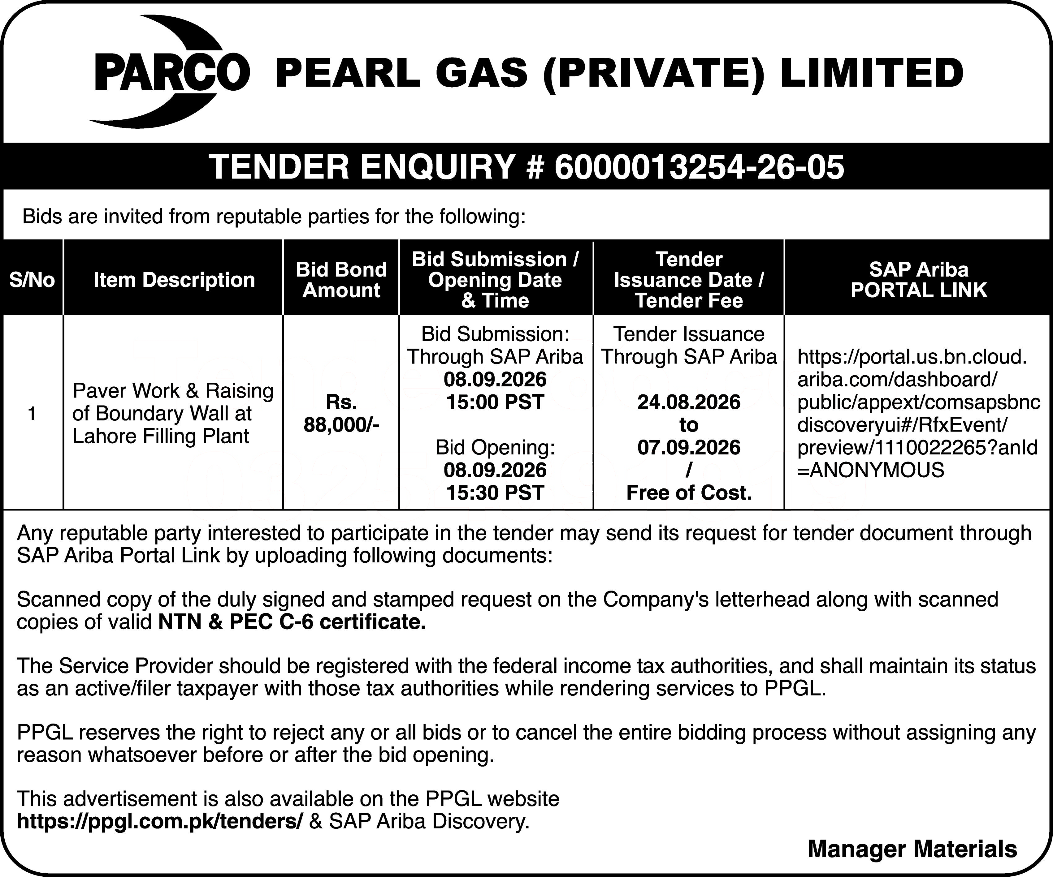 Tender Document