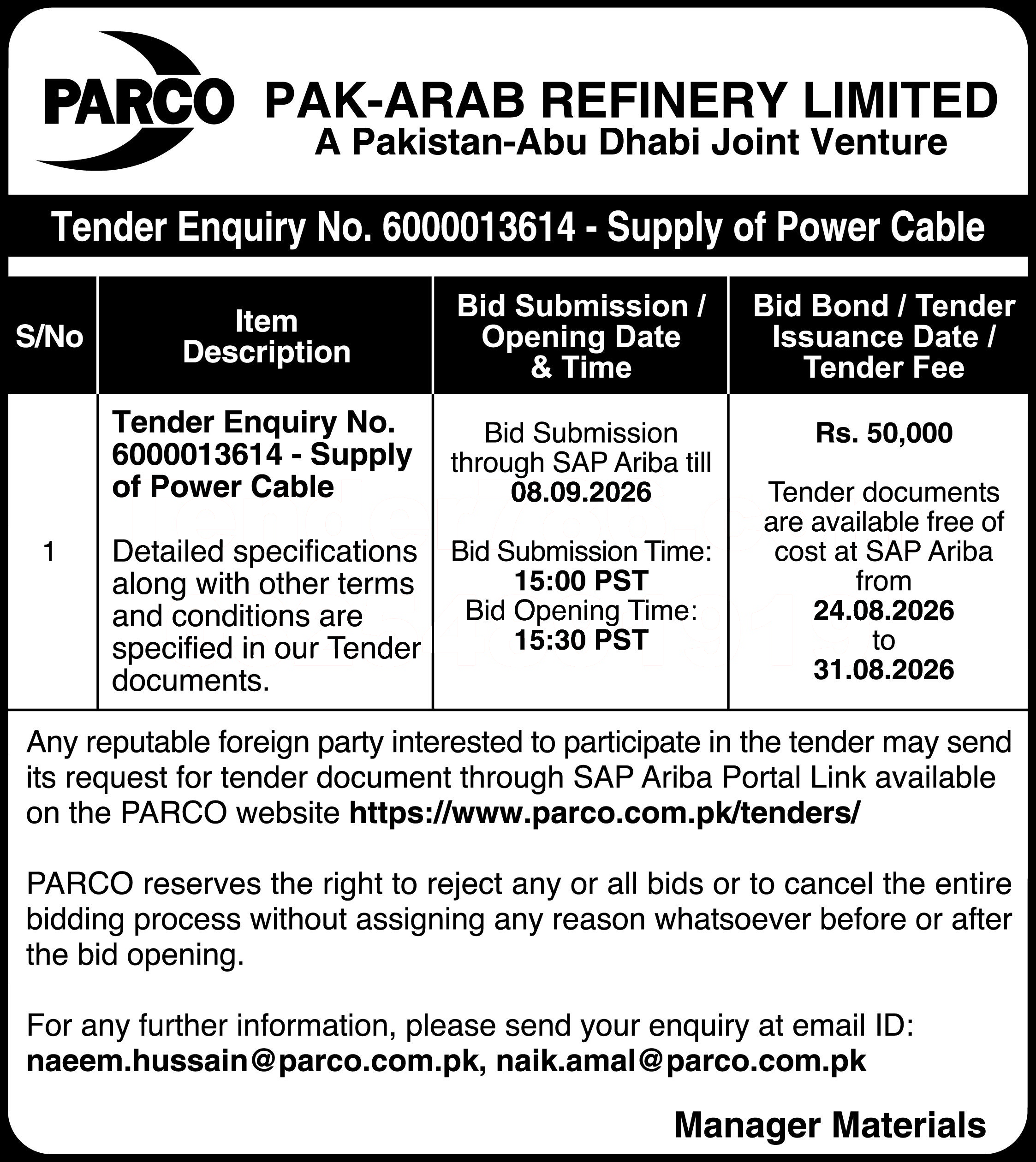 Tender Document