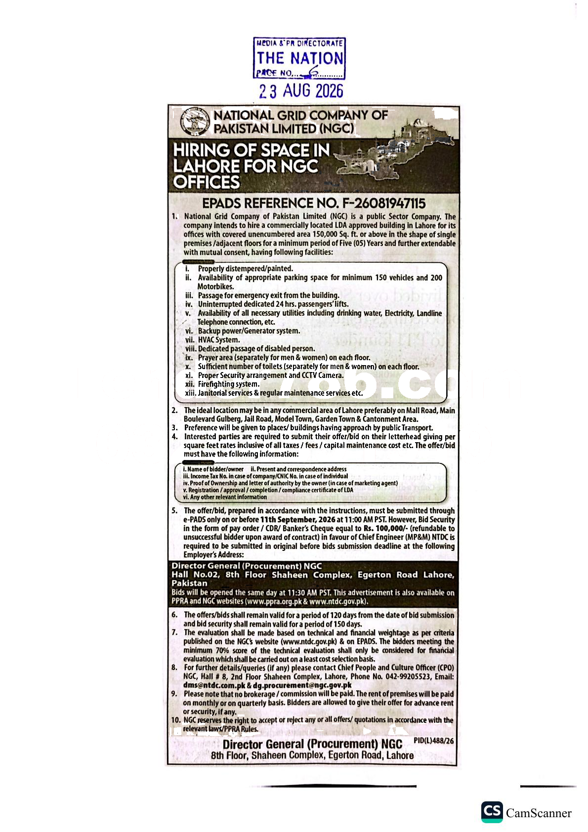 Tender Document