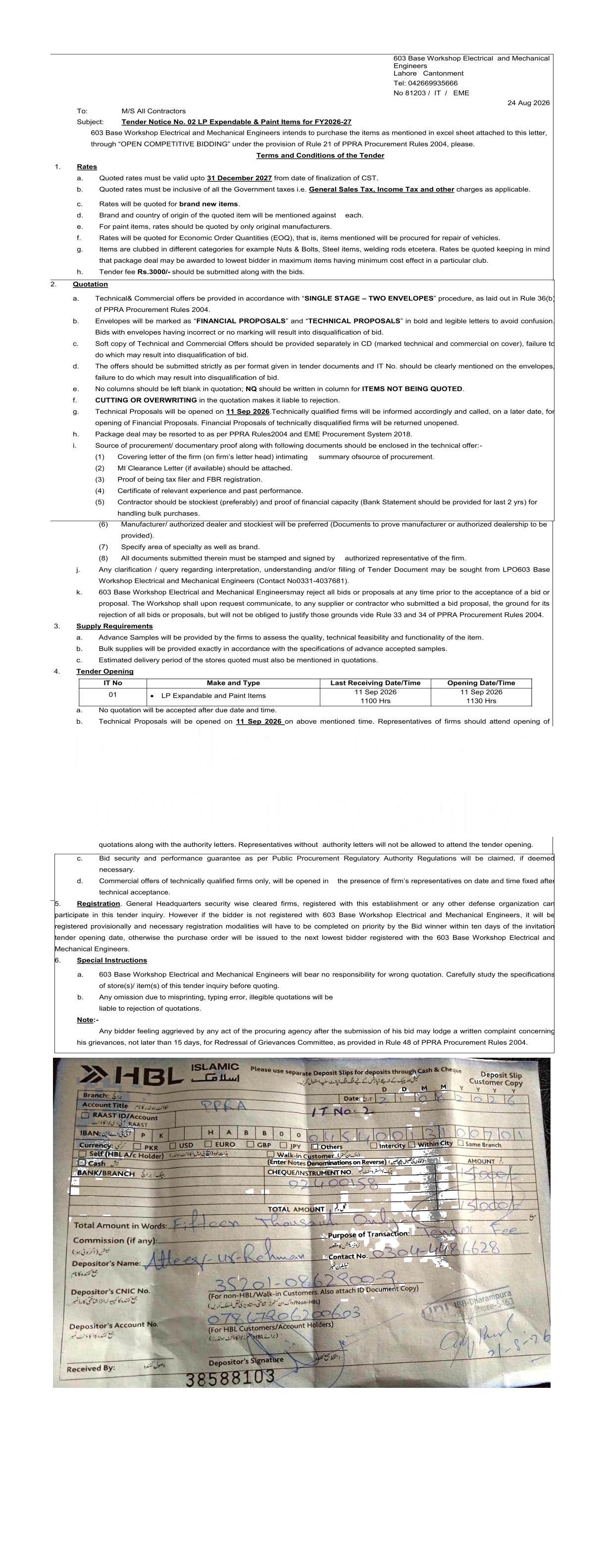Tender Document
