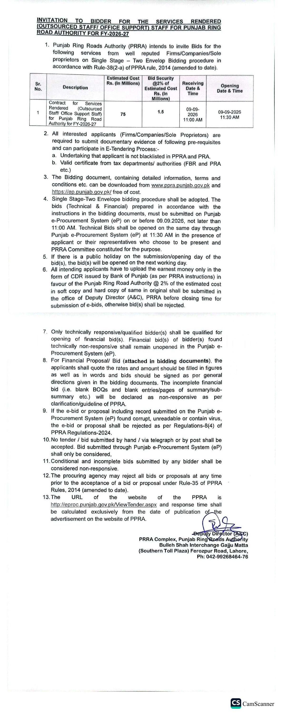 Tender Document