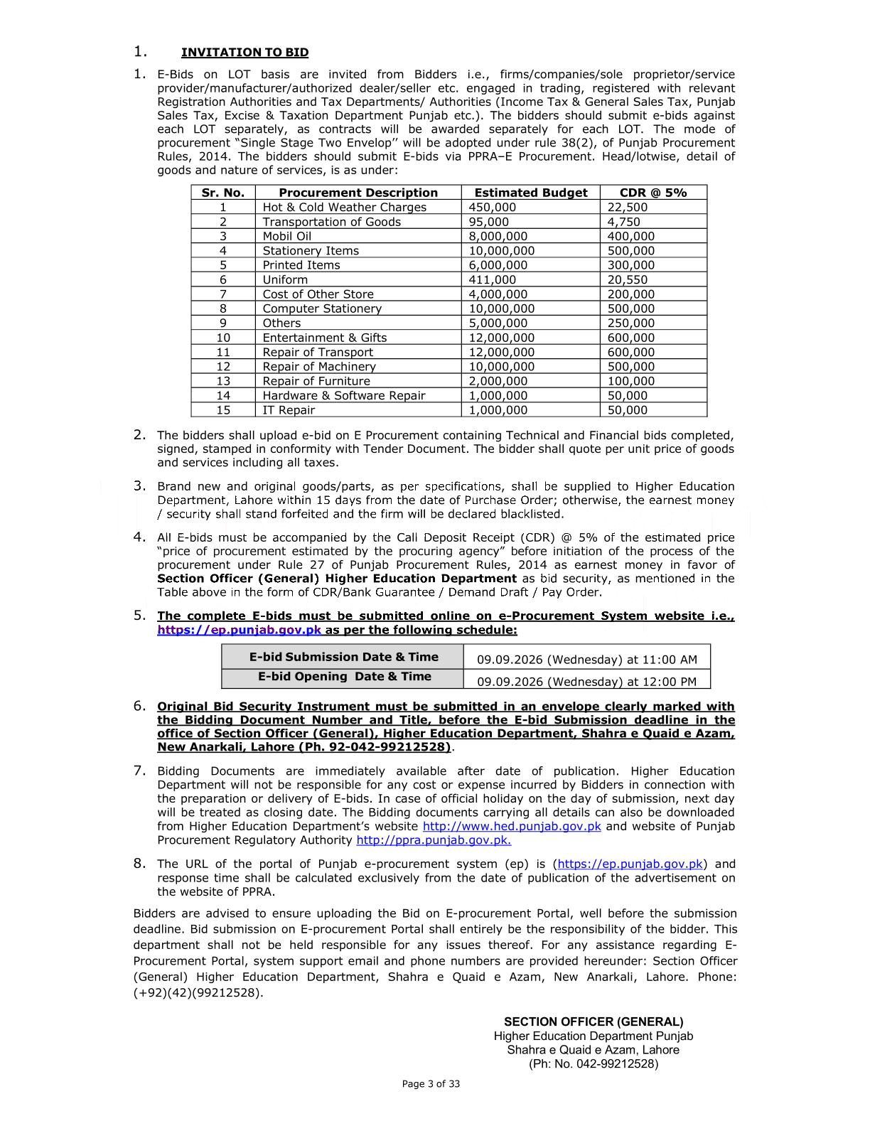 Tender Document