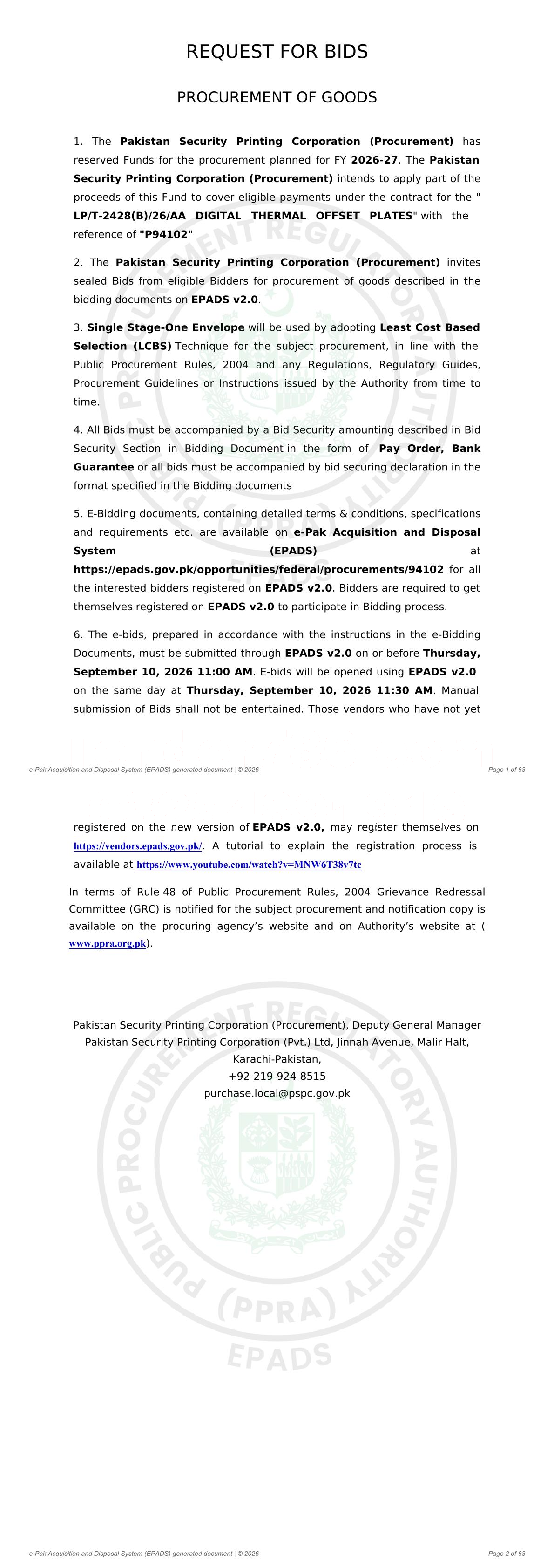 Tender Document