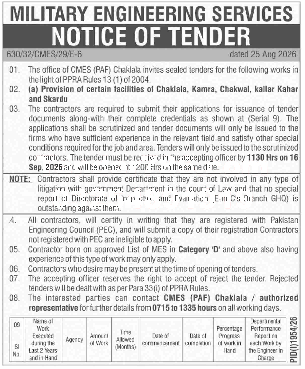 Tender Document