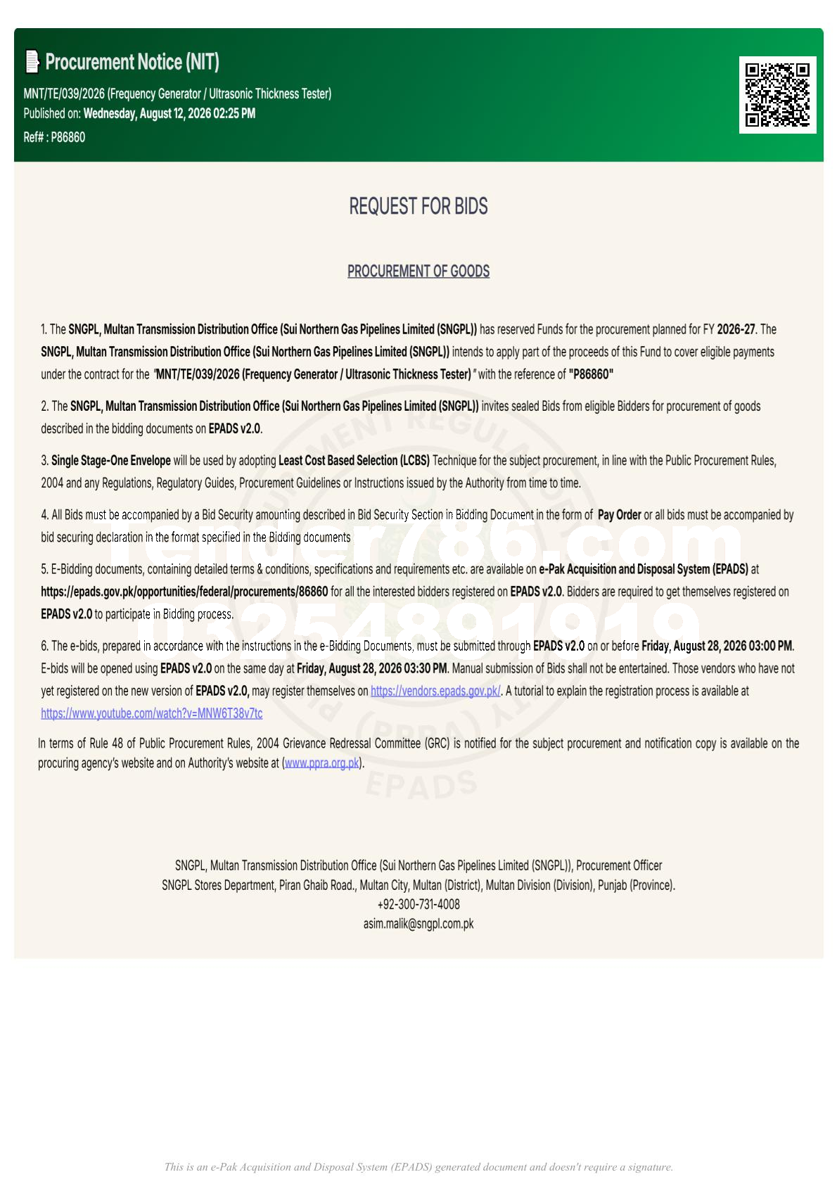 Tender Document