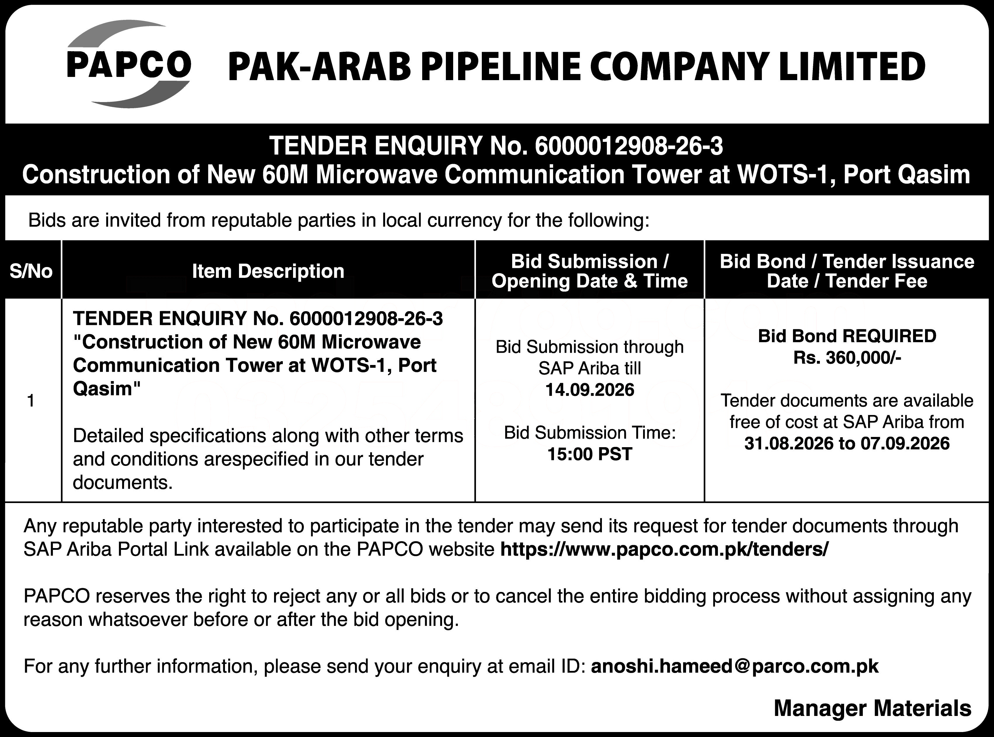 Tender Document