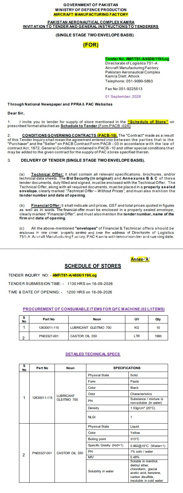 Tender Document