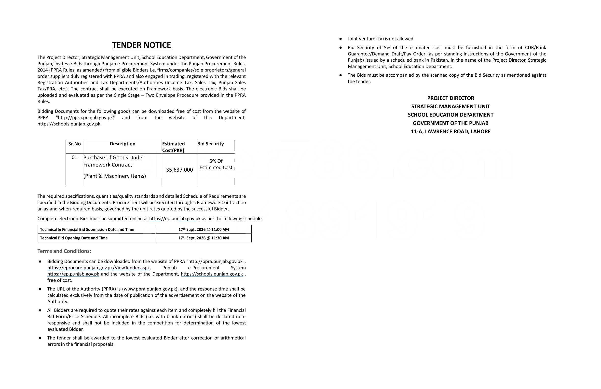 Tender Document