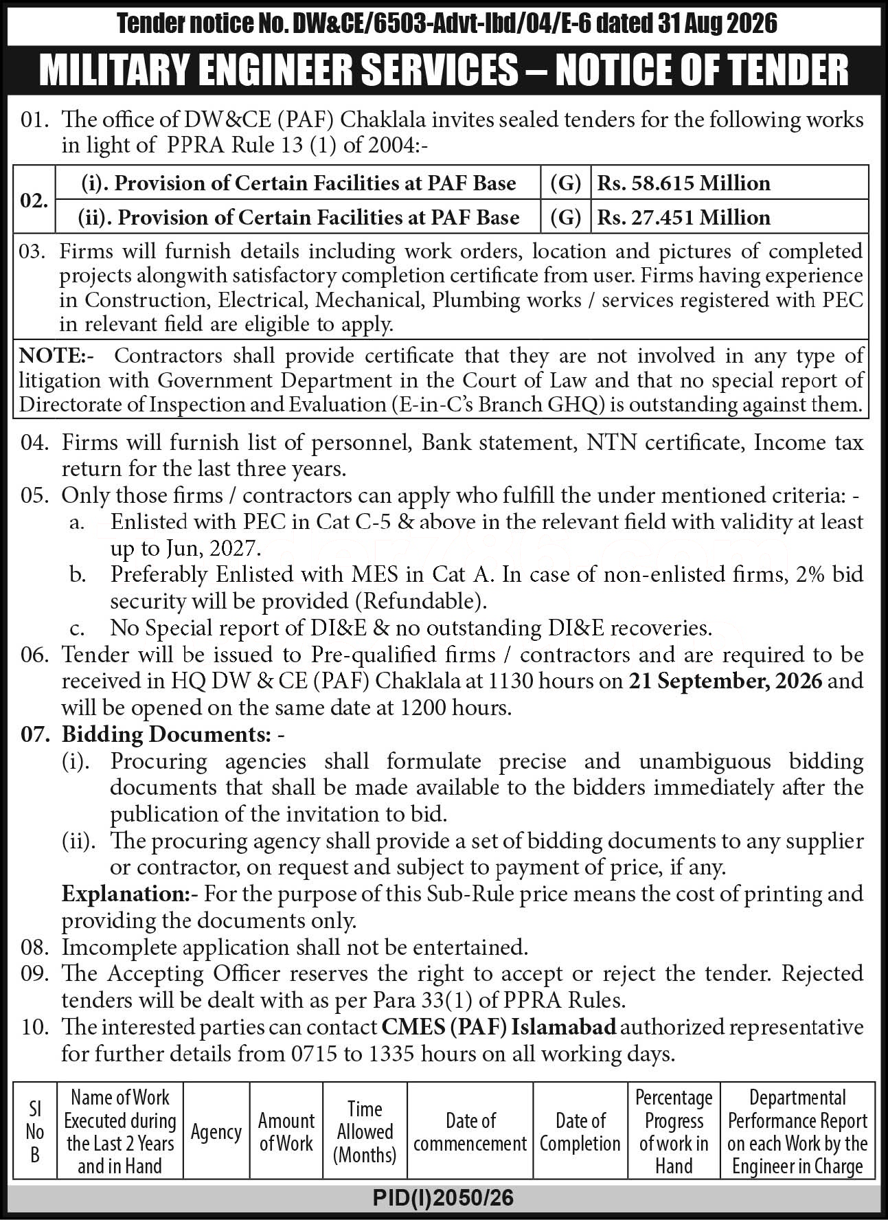 Tender Document