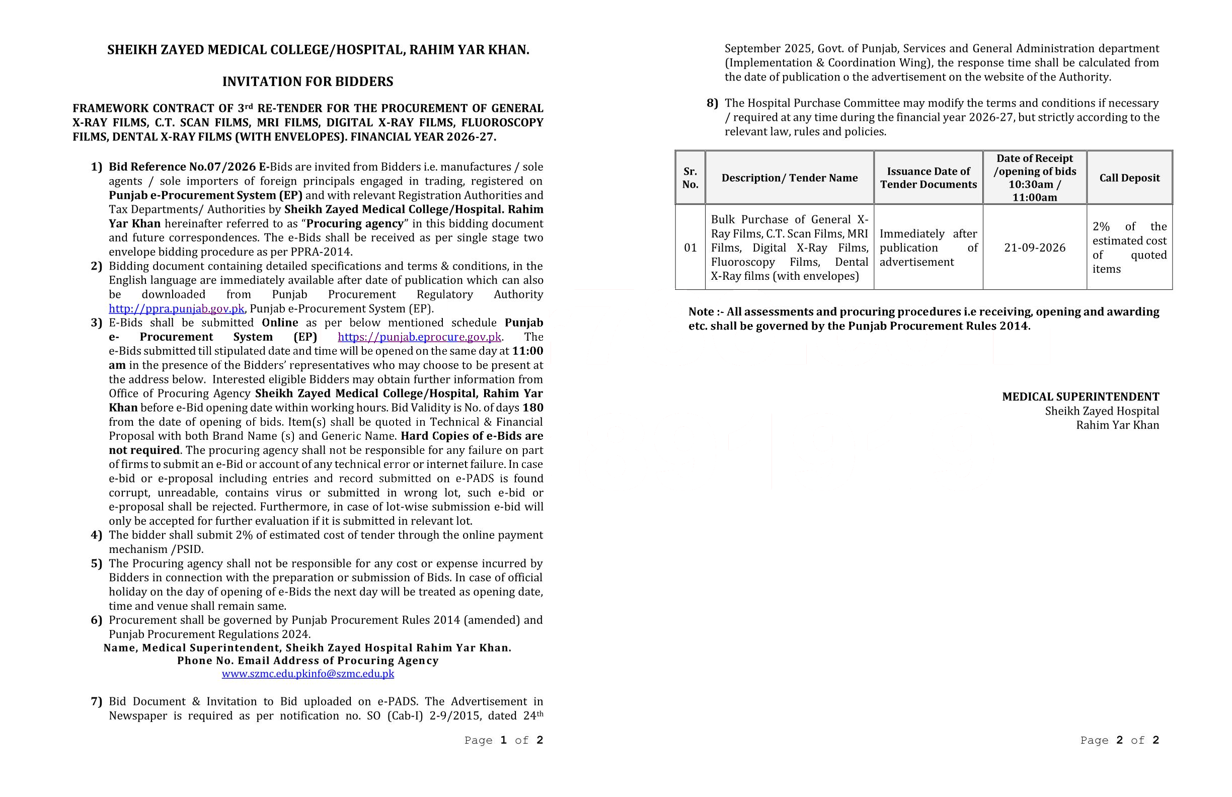 Tender Document