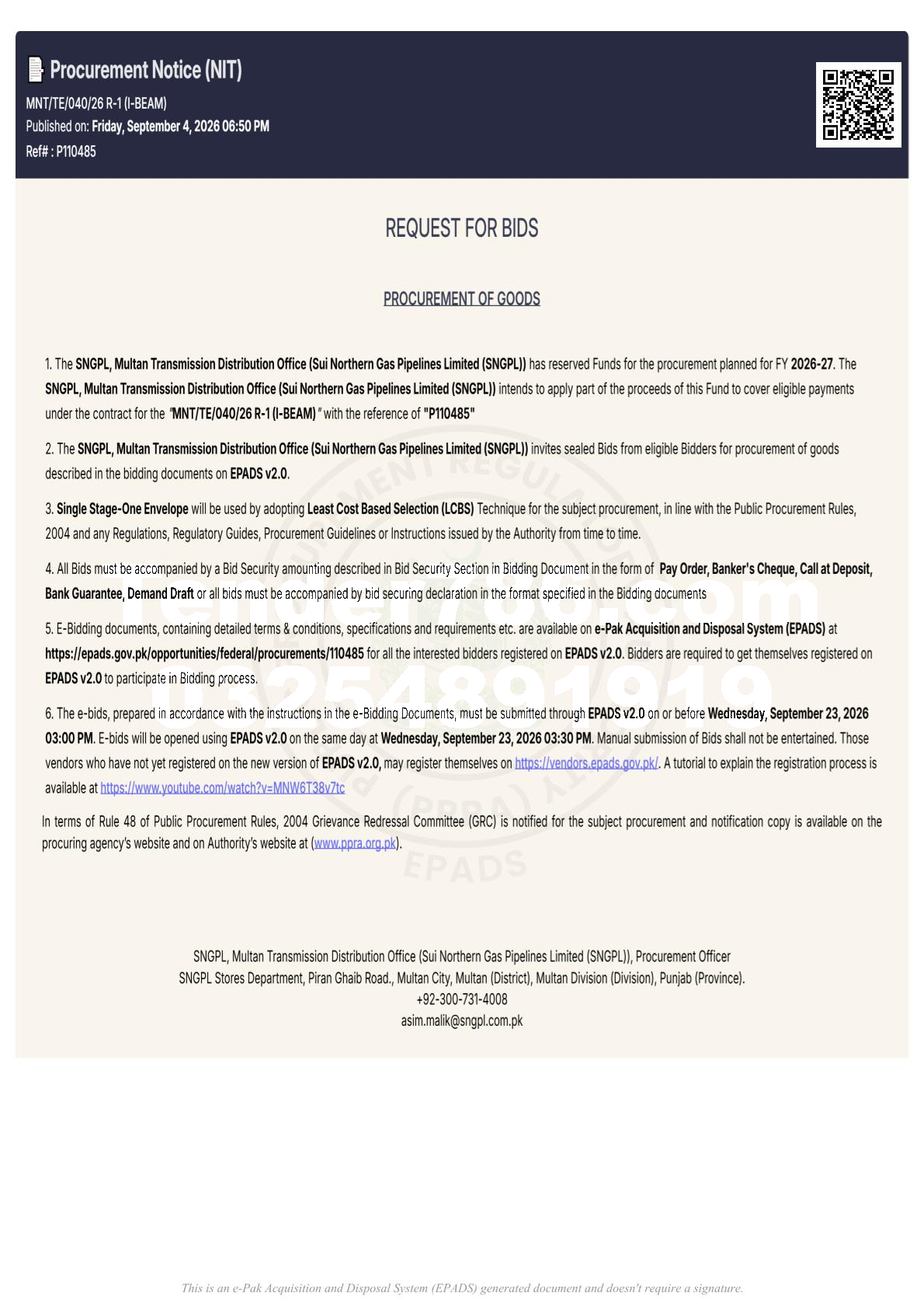Tender Document