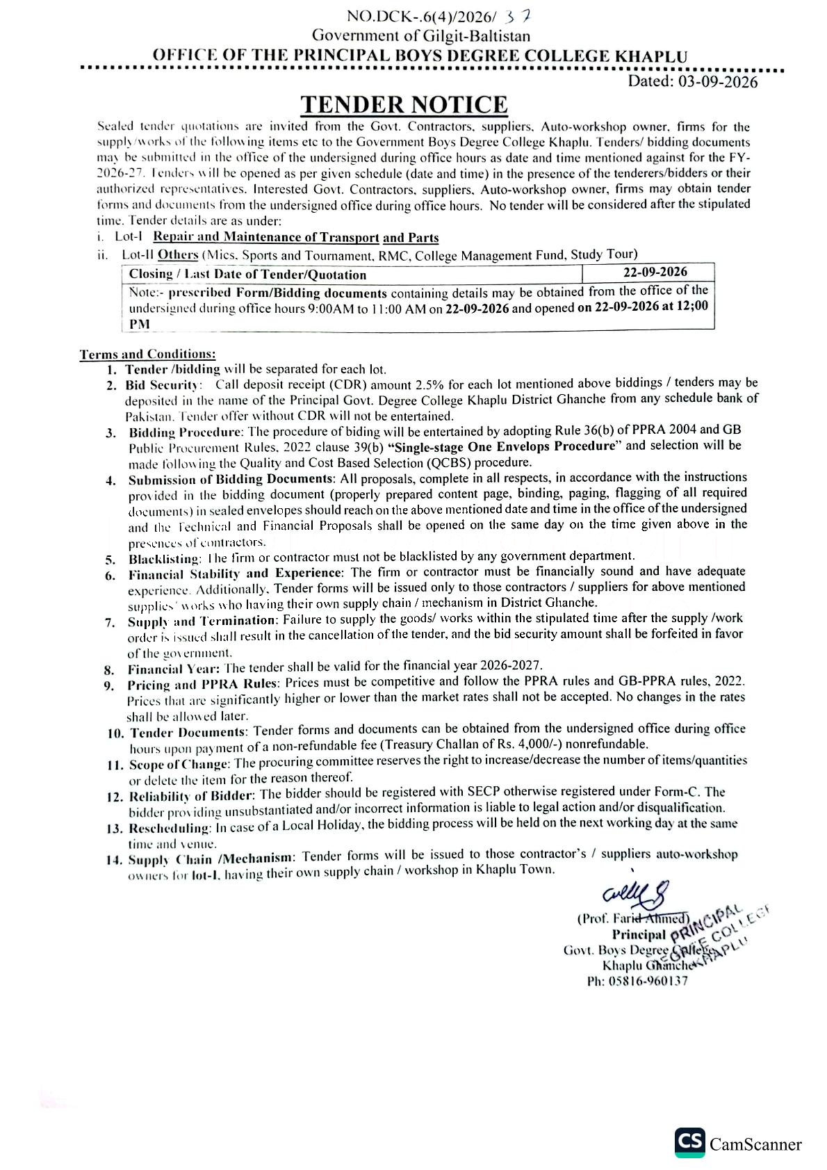 Tender Document