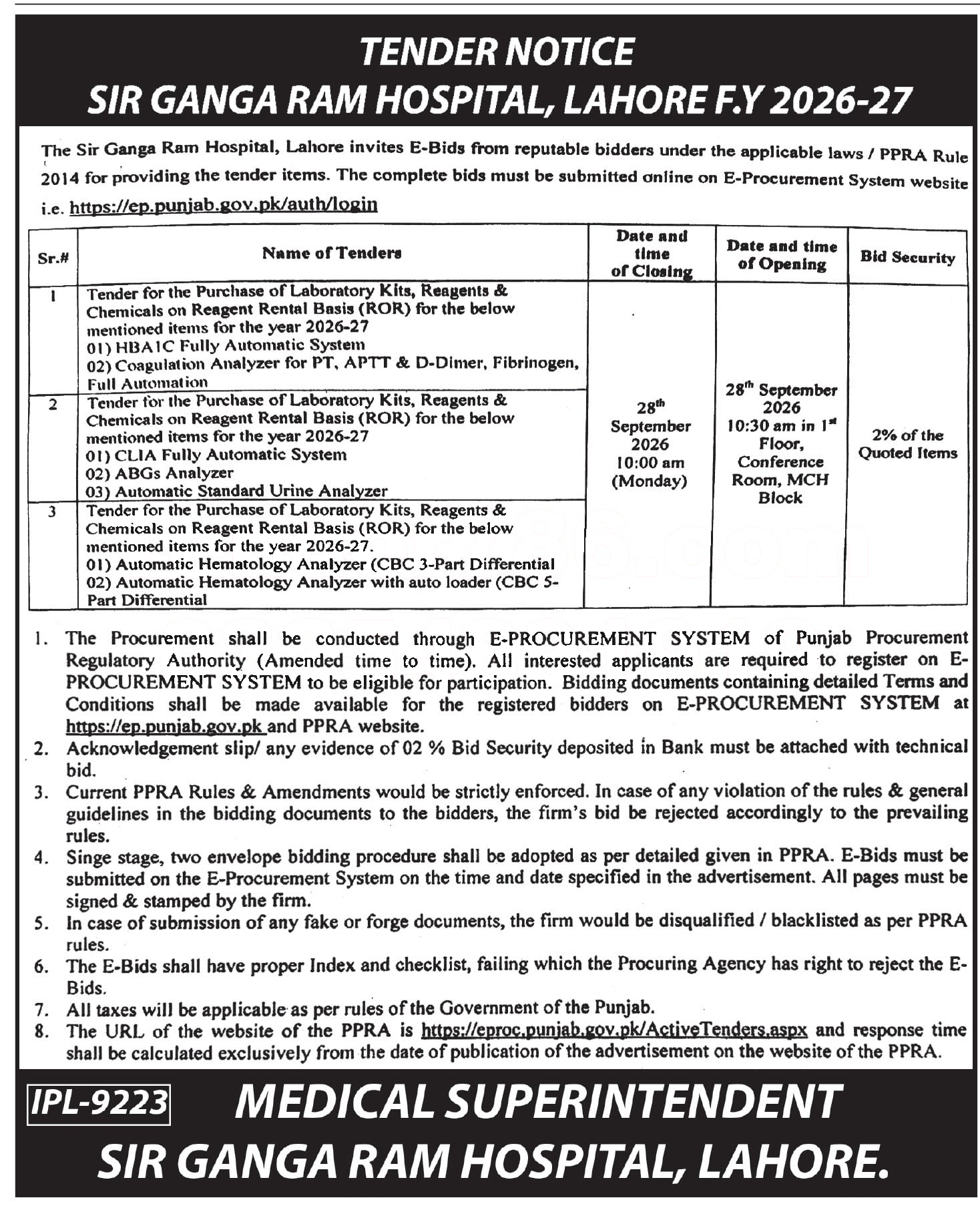Tender Document