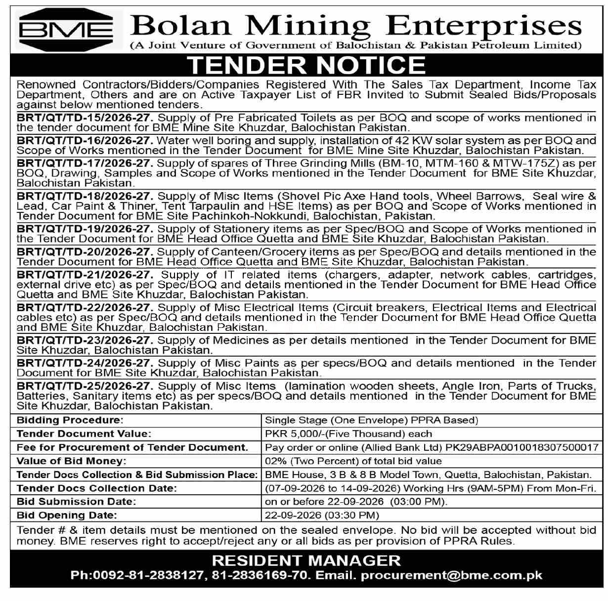 Tender Document