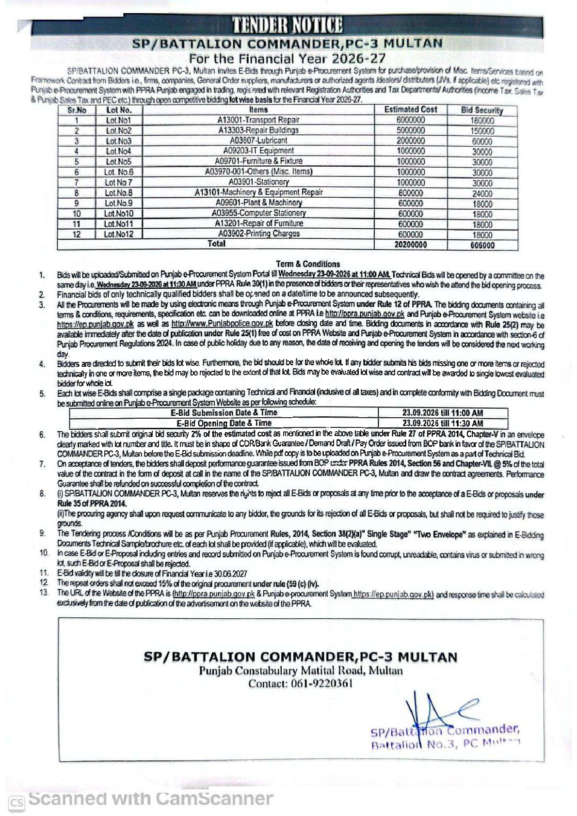 Tender Document