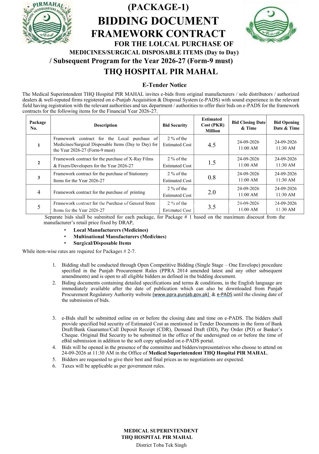 Tender Document
