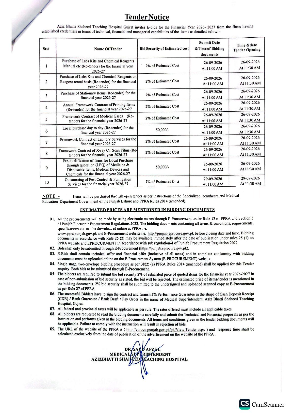 Tender Document