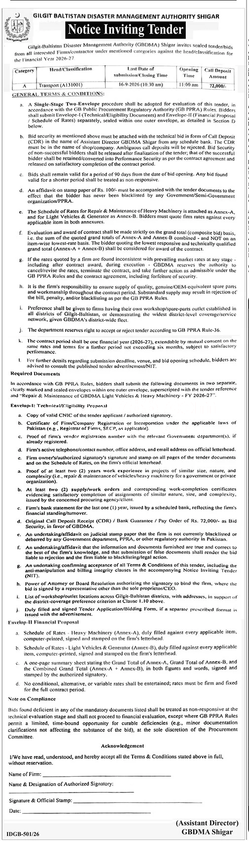 Tender Document