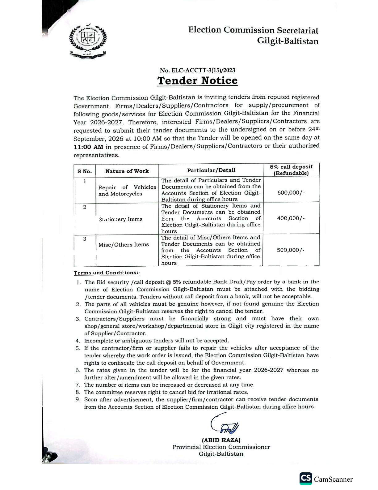 Tender Document