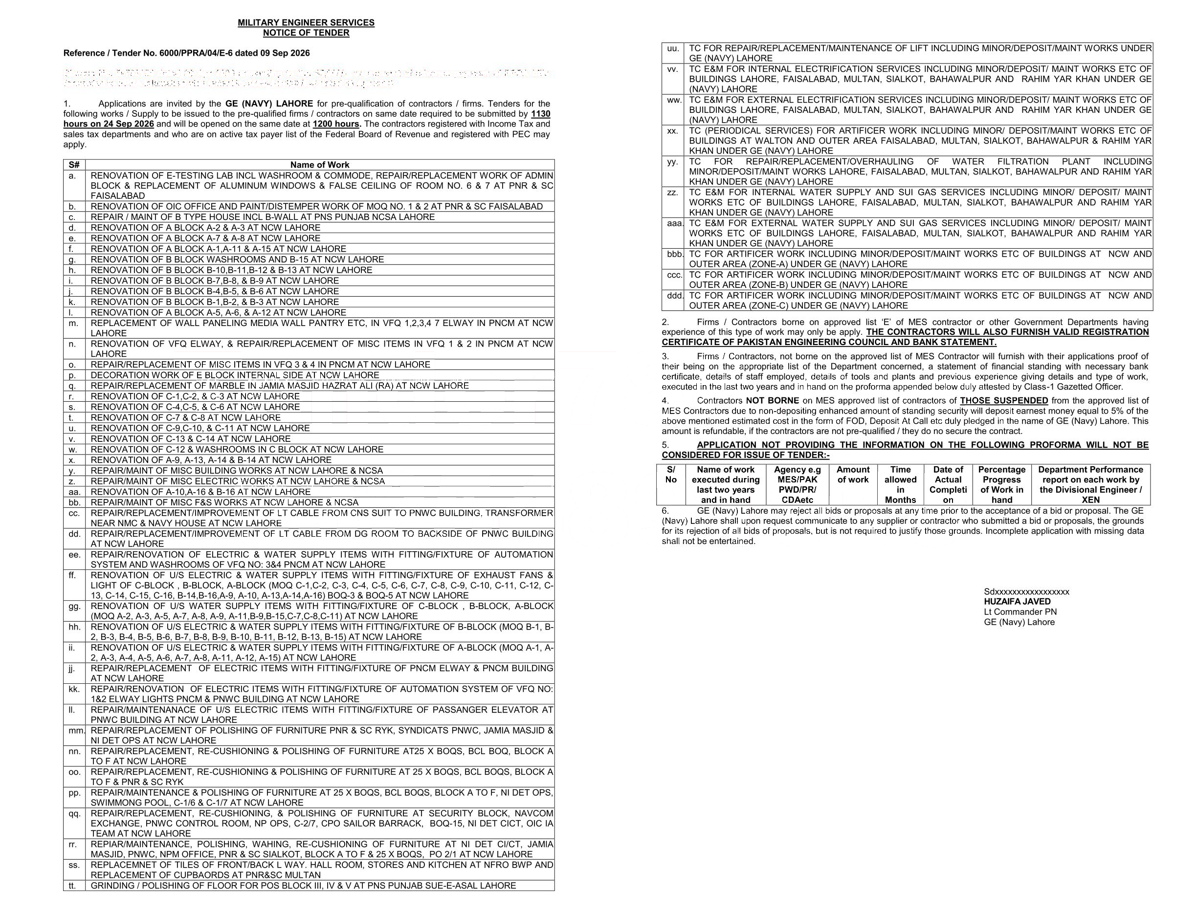 Tender Document