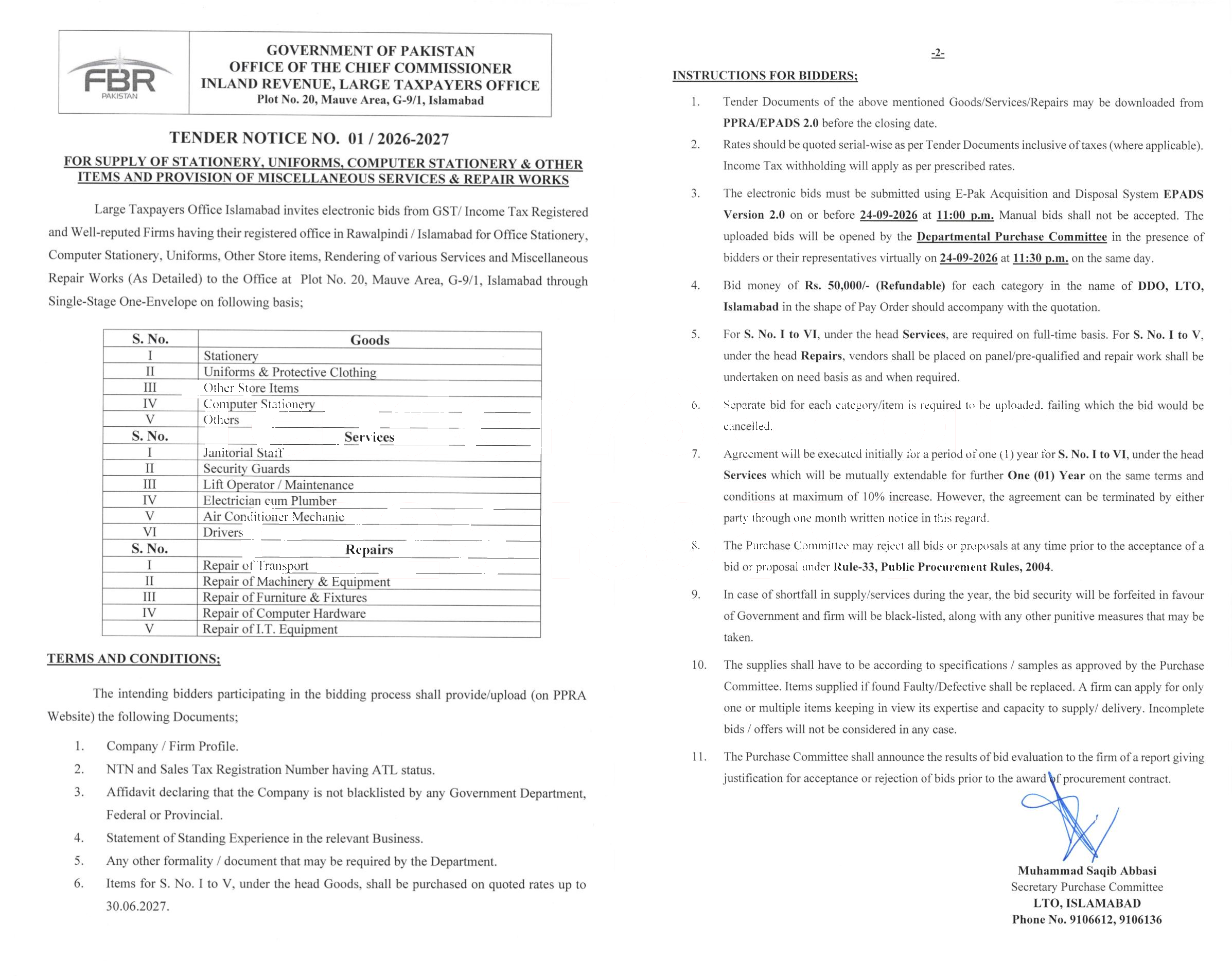 Tender Document