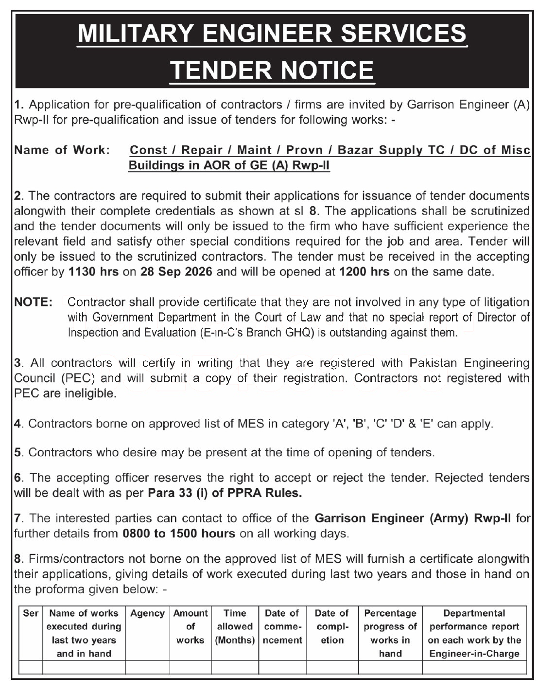 Tender Document