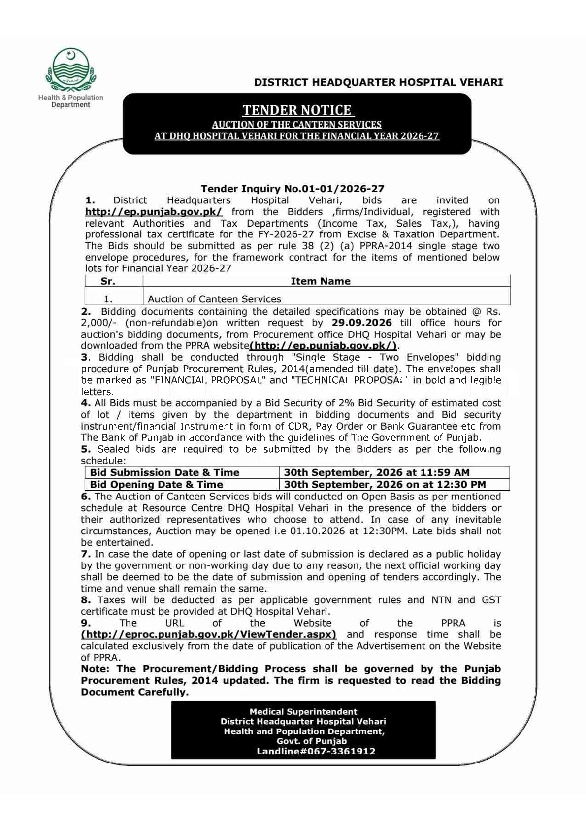 Tender Document