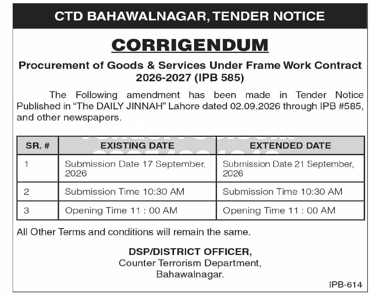Tender Document