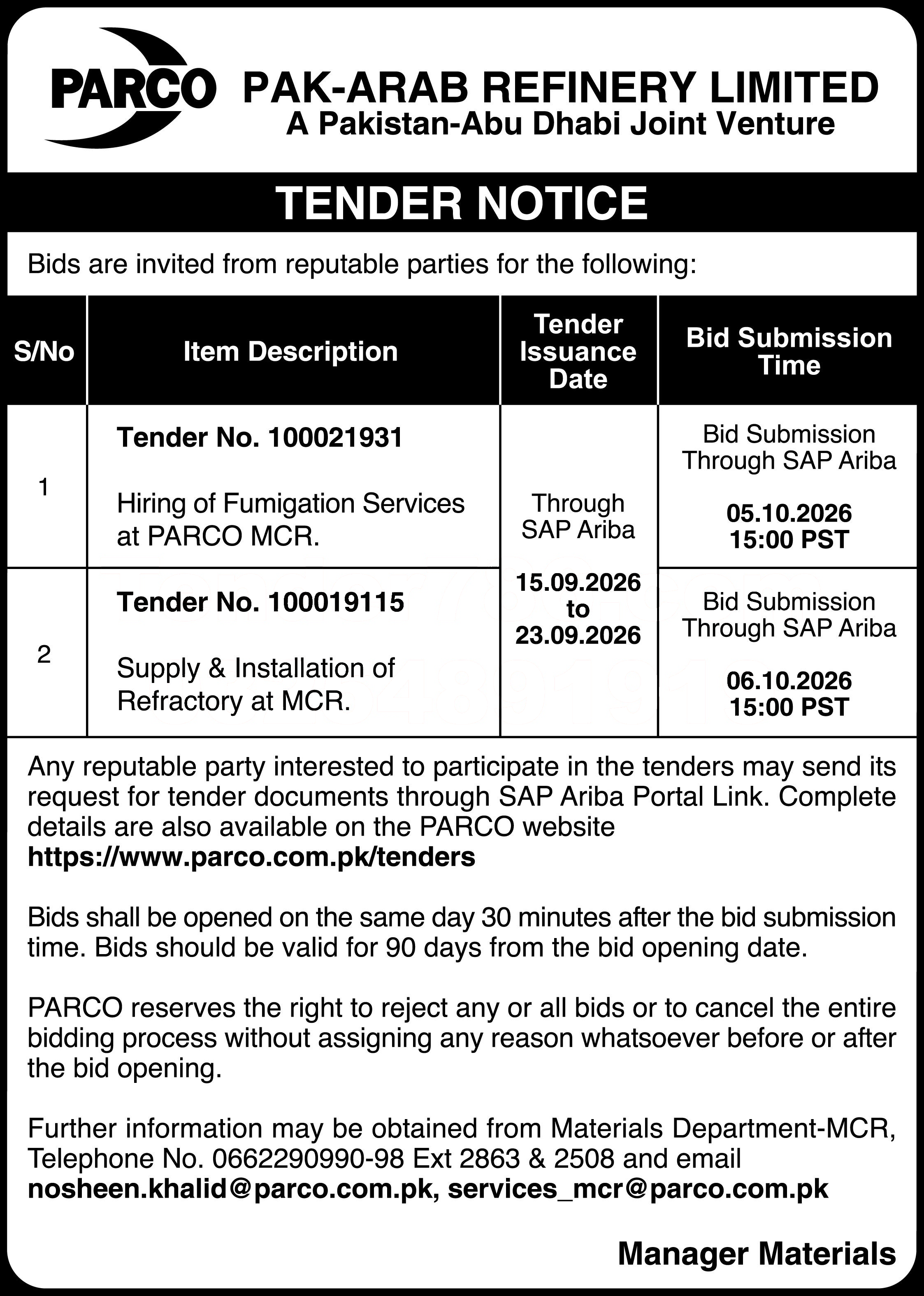 Tender Document