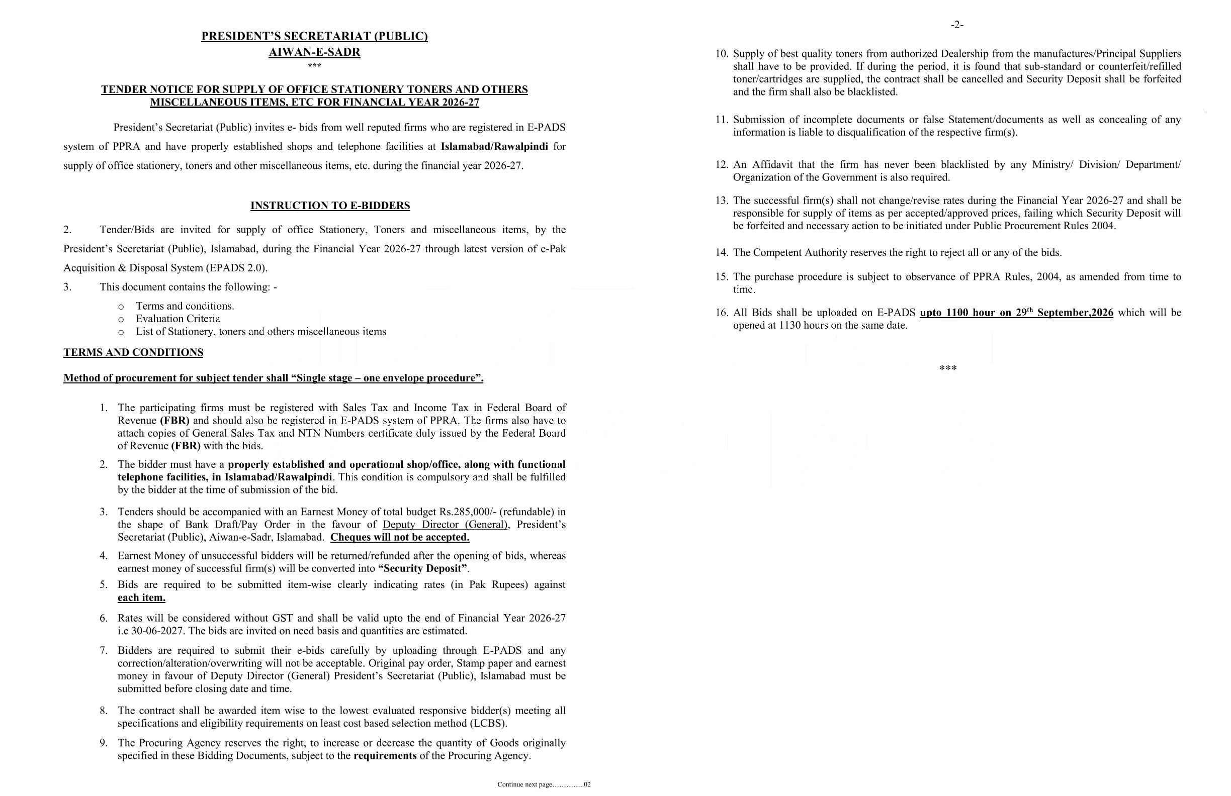 Tender Document