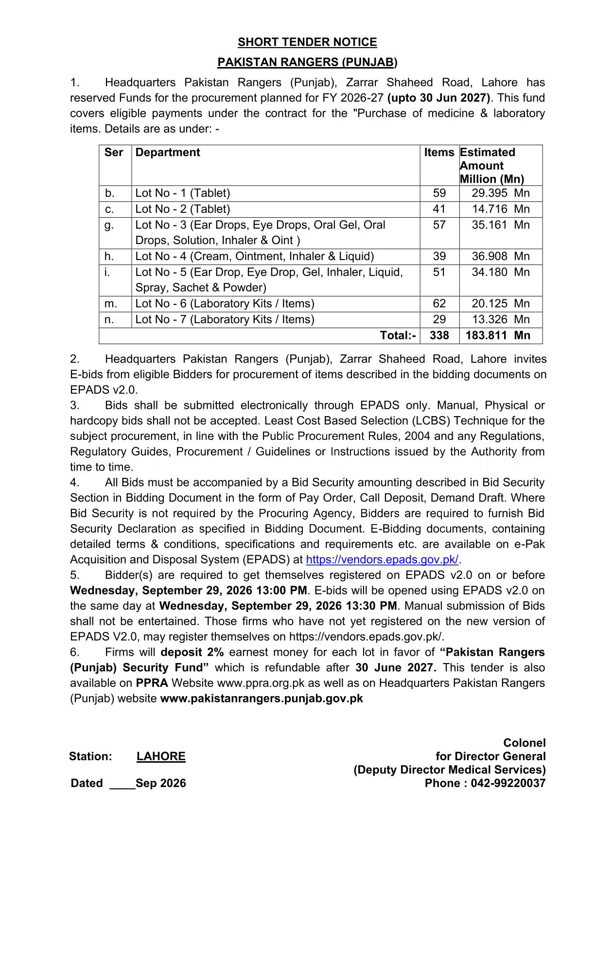 Tender Document