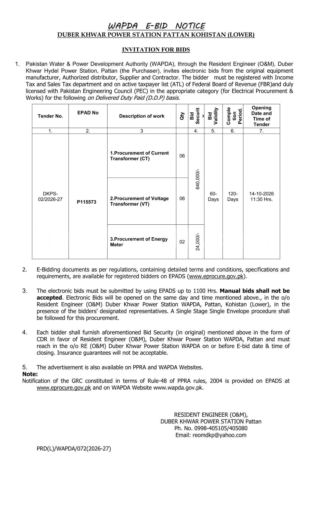 Tender Document