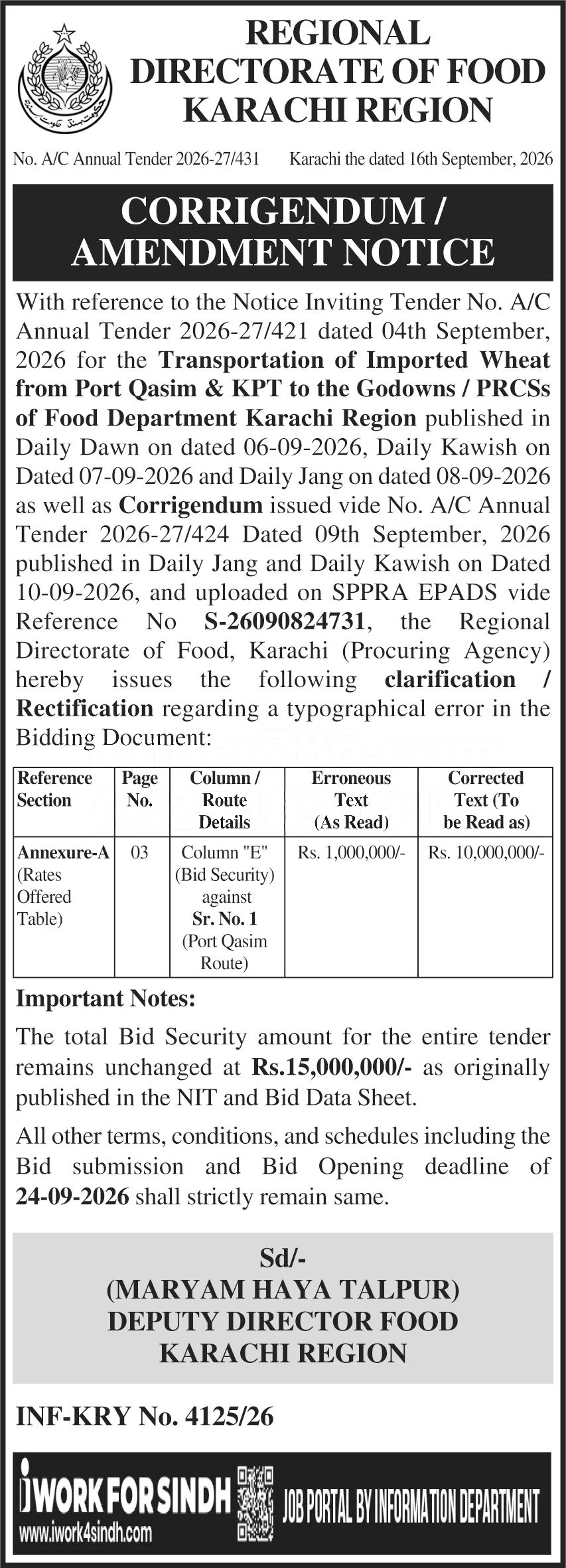 Tender Document