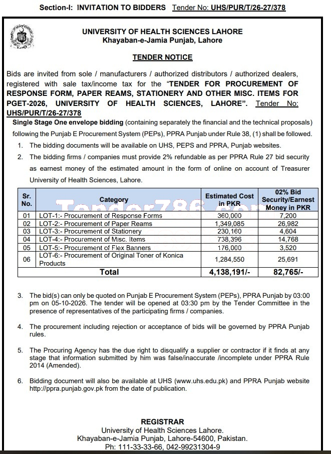 Tender Document