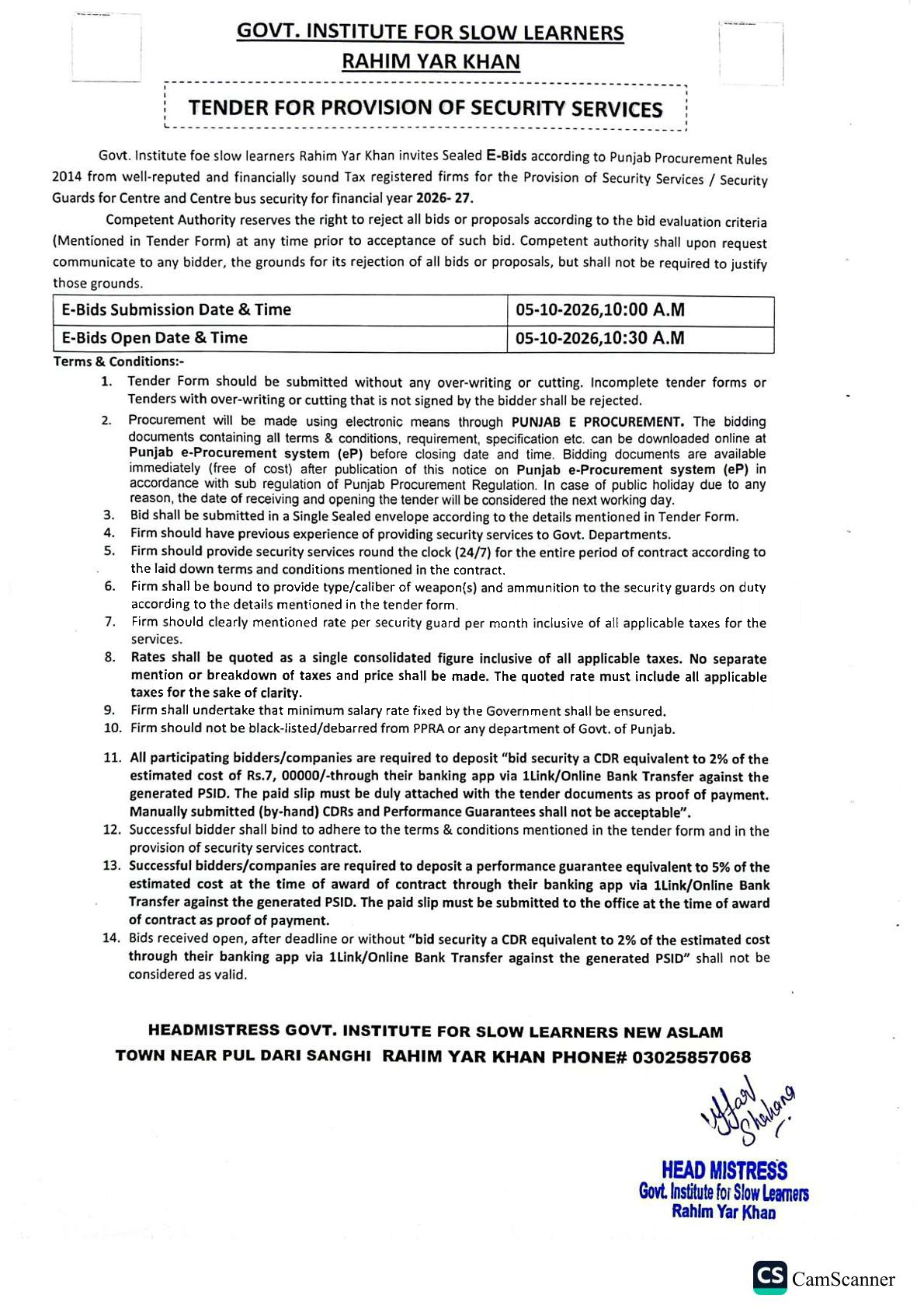 Tender Document