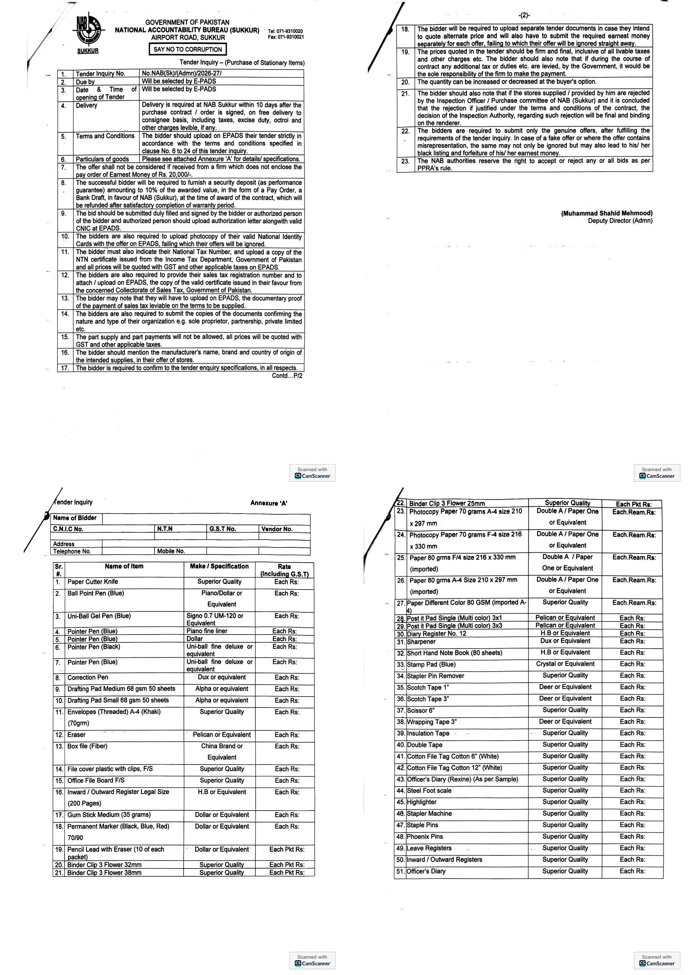 Tender Document