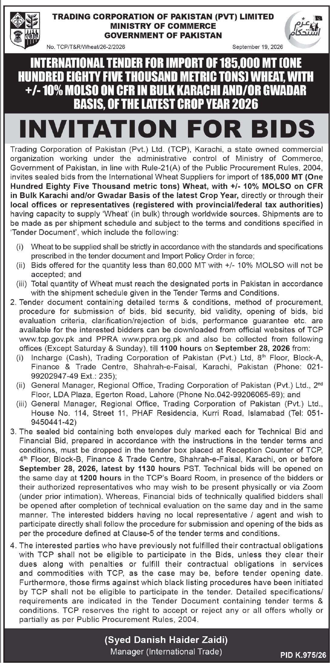 Tender Document