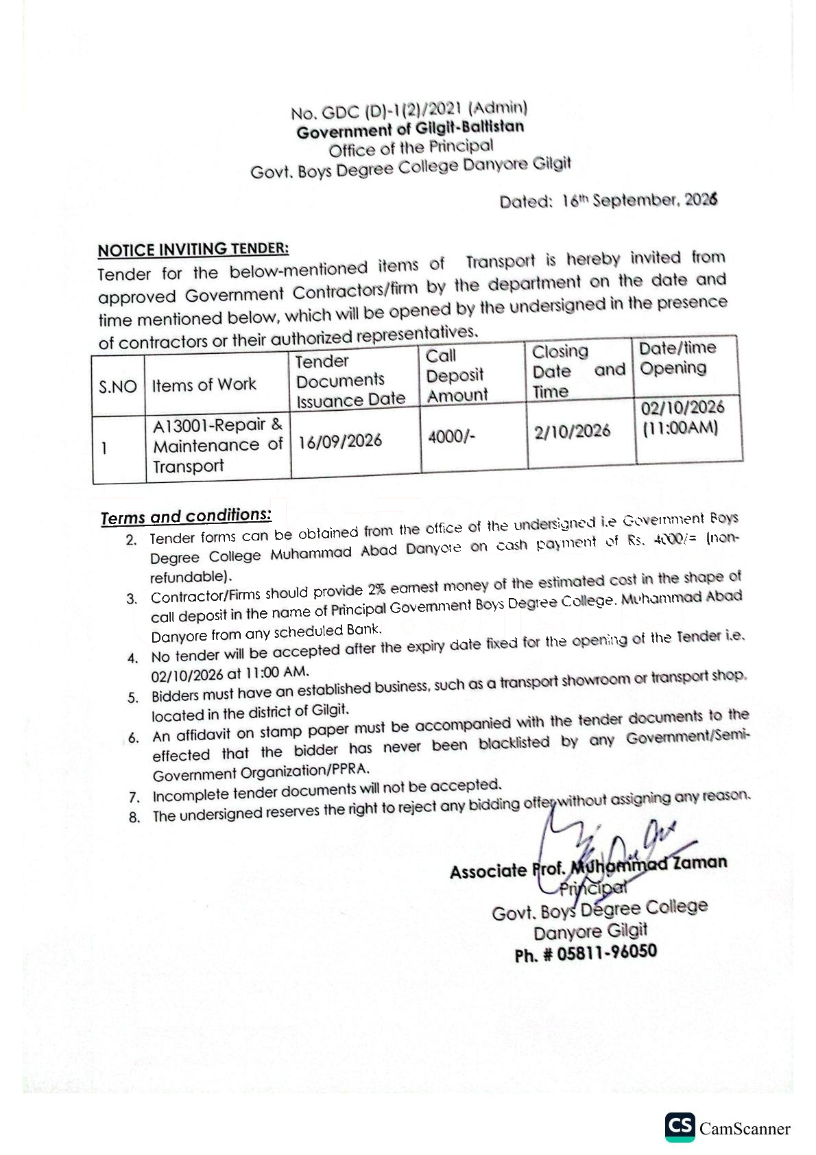 Tender Document