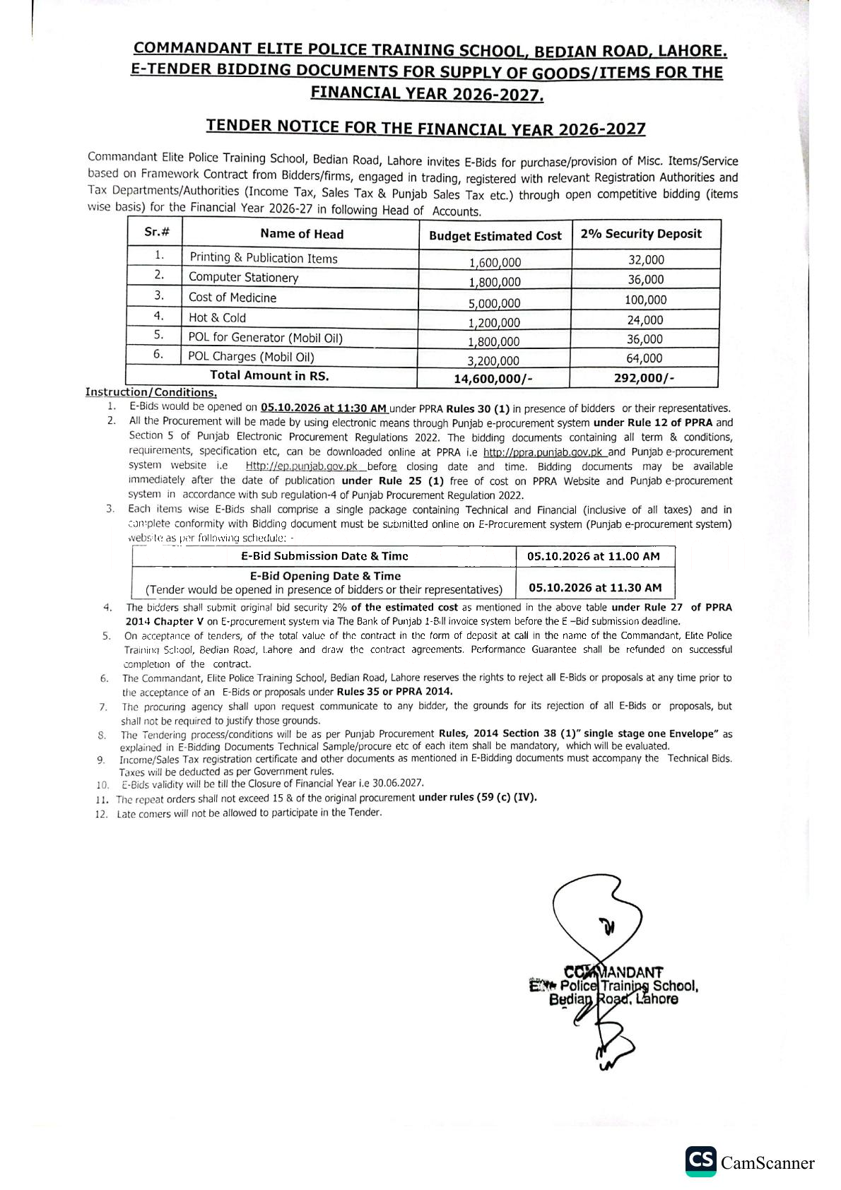 Tender Document