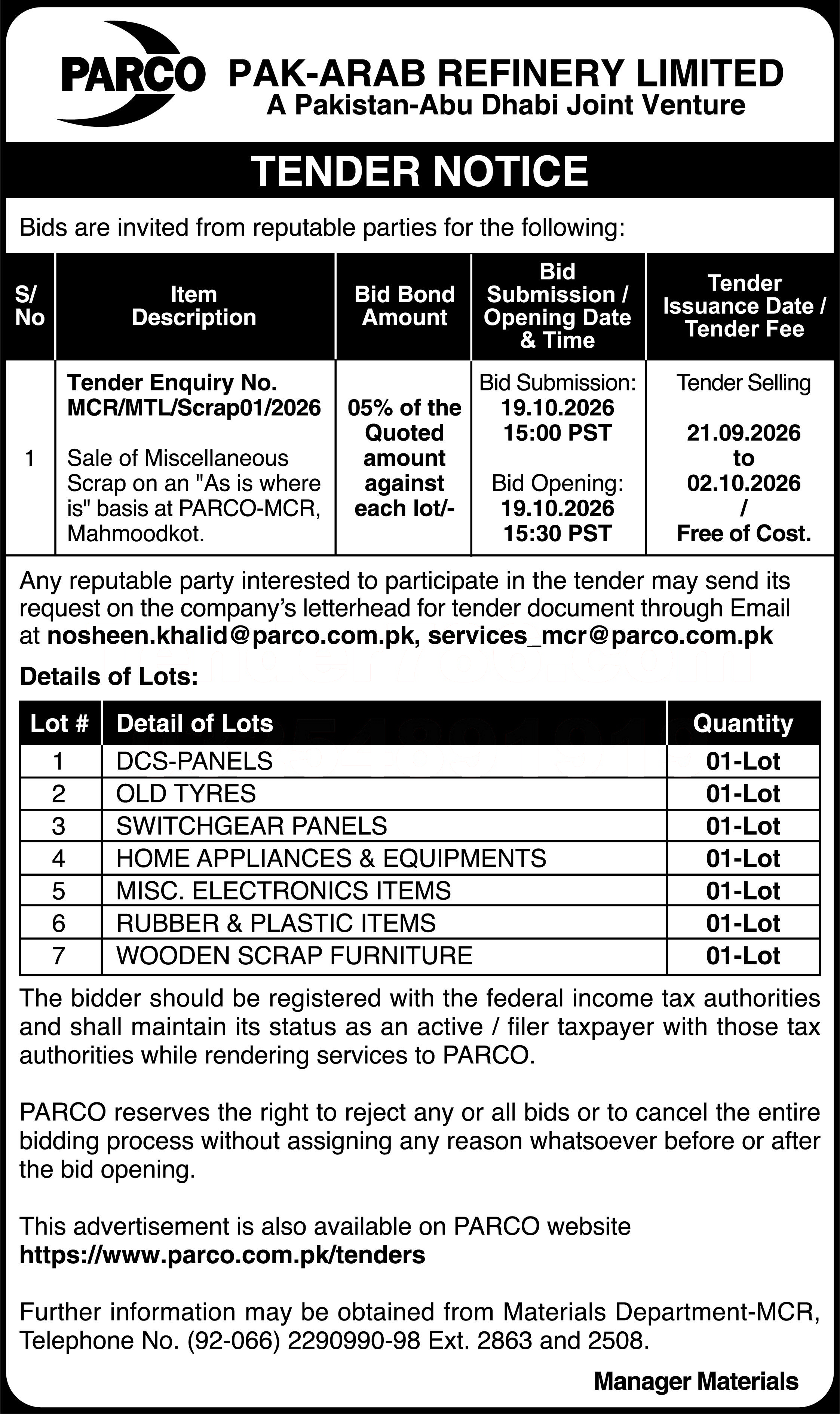 Tender Document