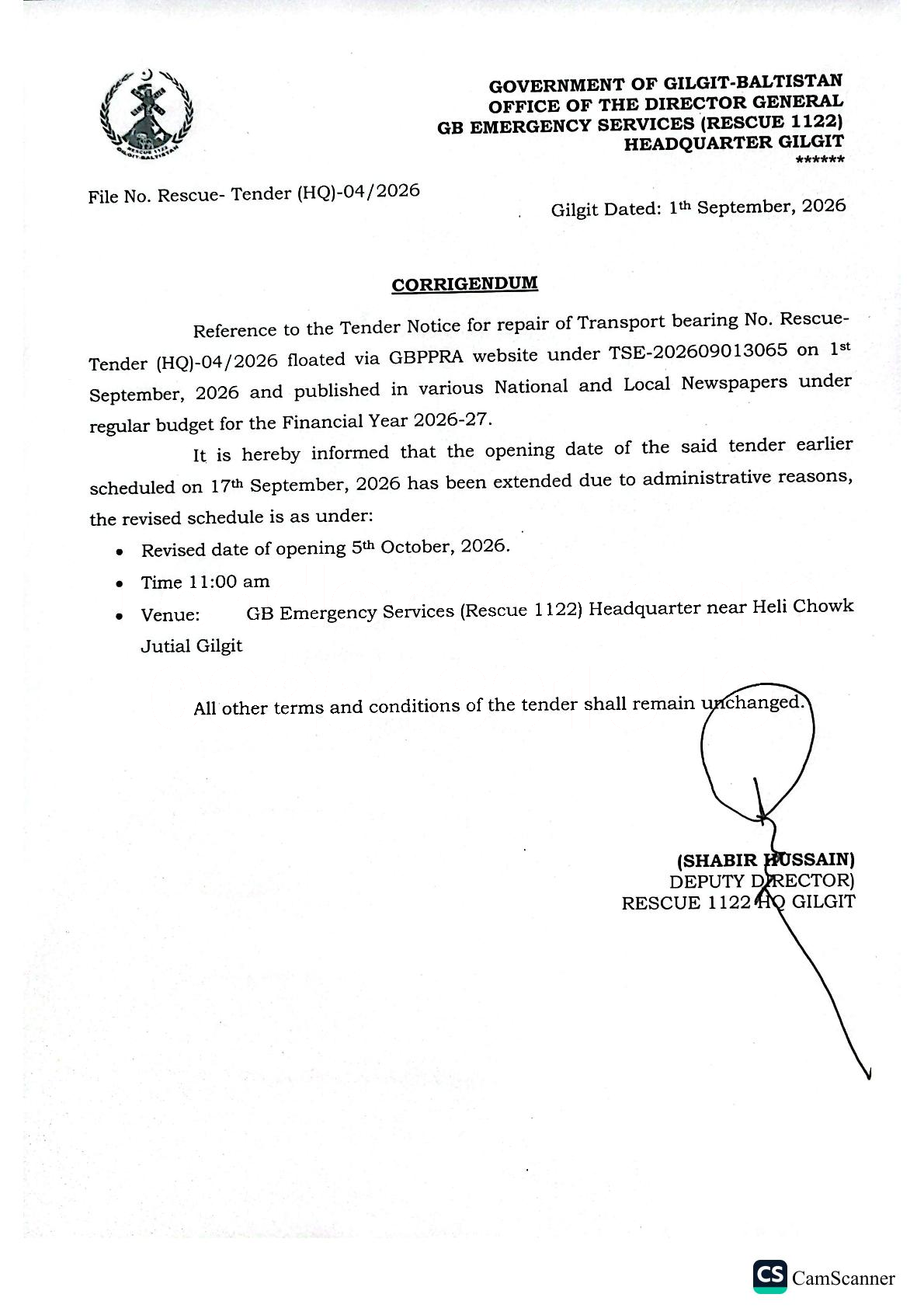 Tender Document