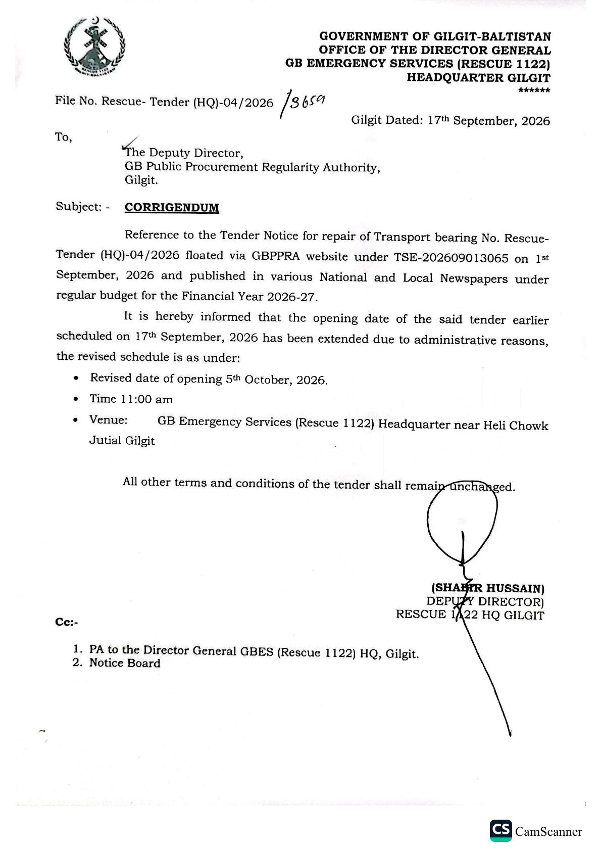 Tender Document