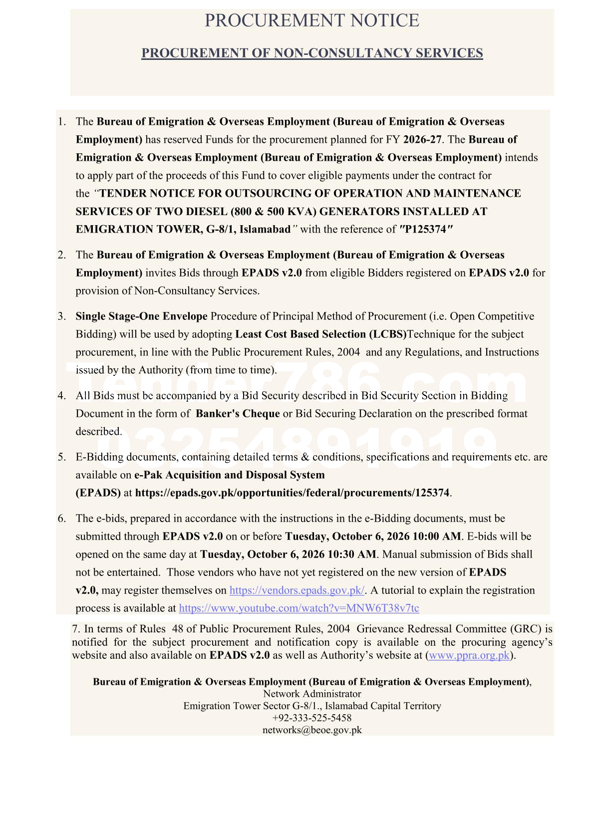 Tender Document