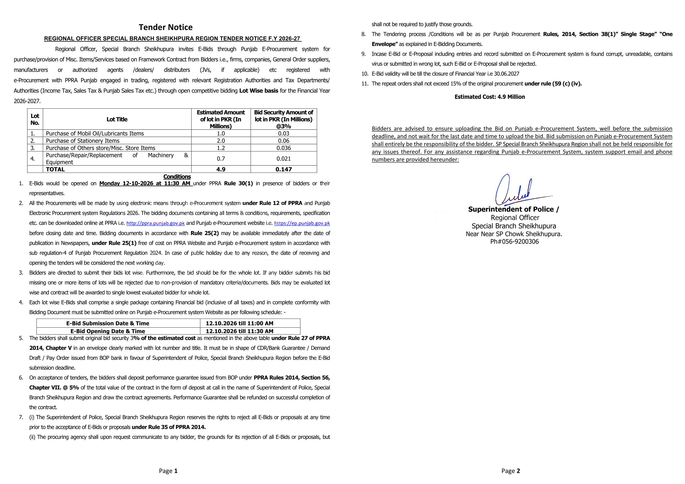 Tender Document