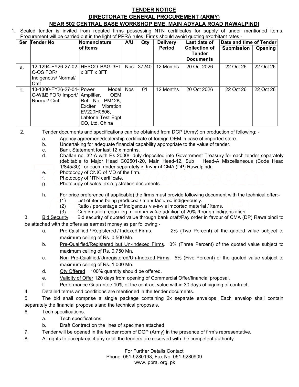 Tender Document