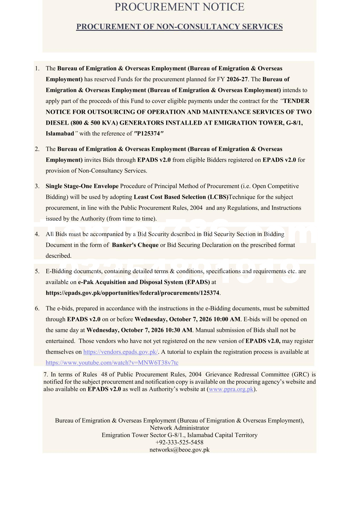 Tender Document