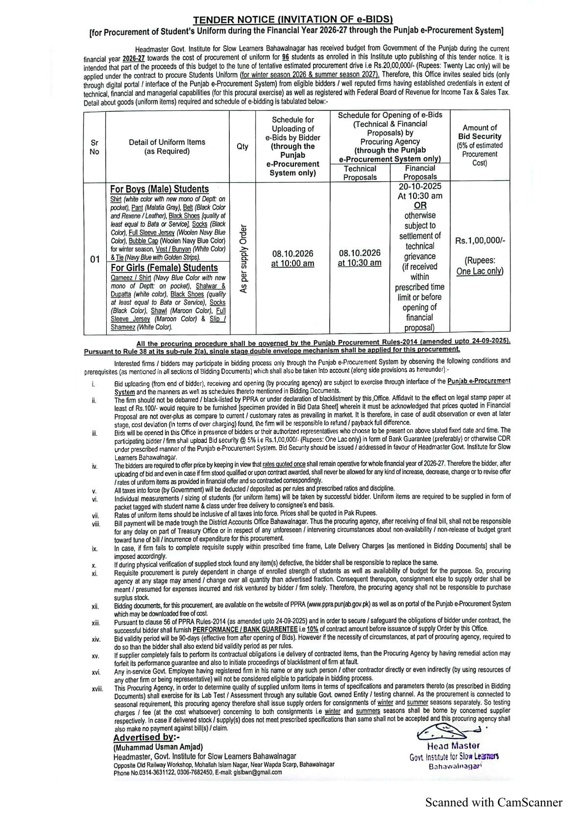 Tender Document